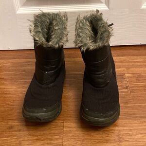 Black Fur-Lined Winter Boots